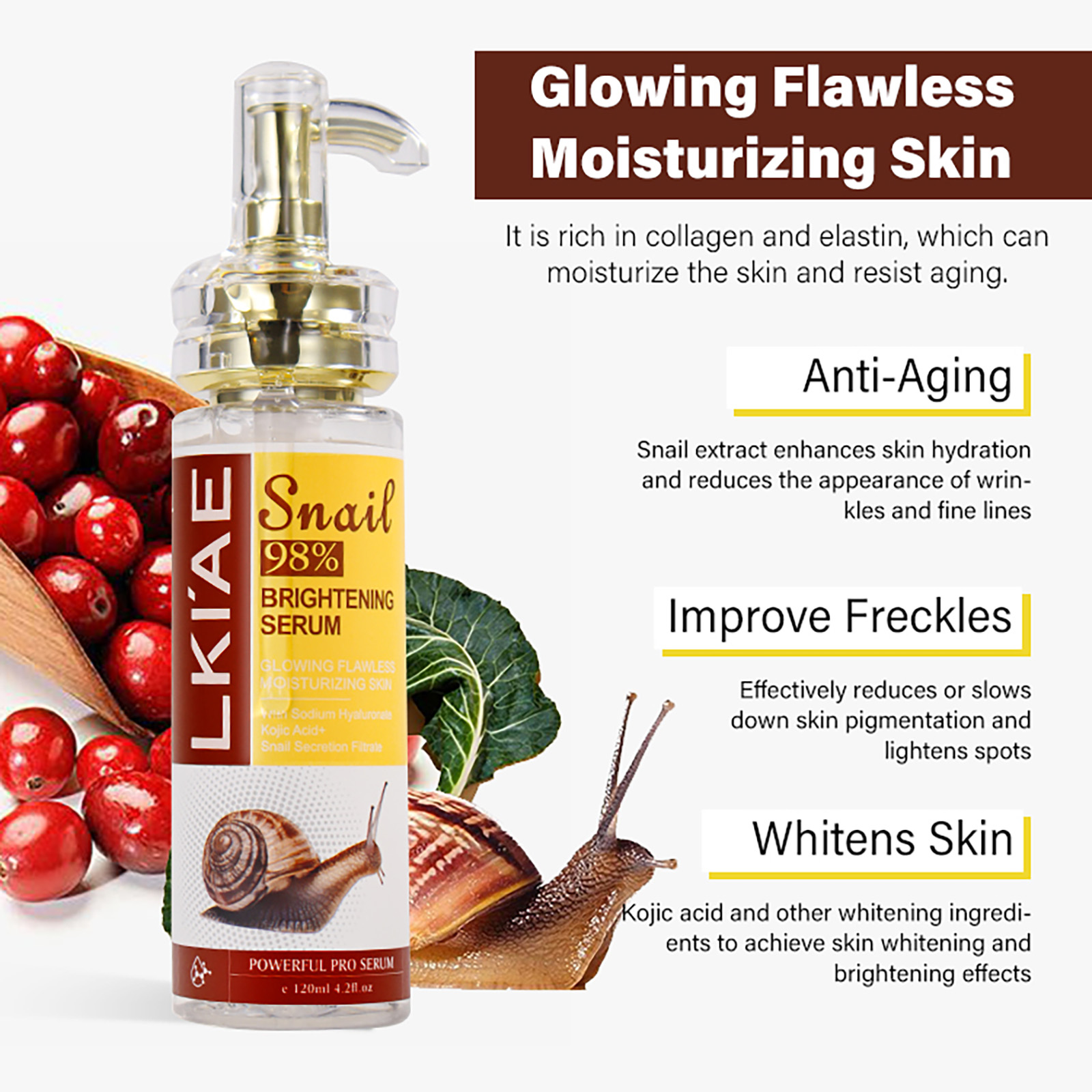 AILKE Serum Pemutih Ekstrak Si - Snail Mucin Essence ulasan dan harga