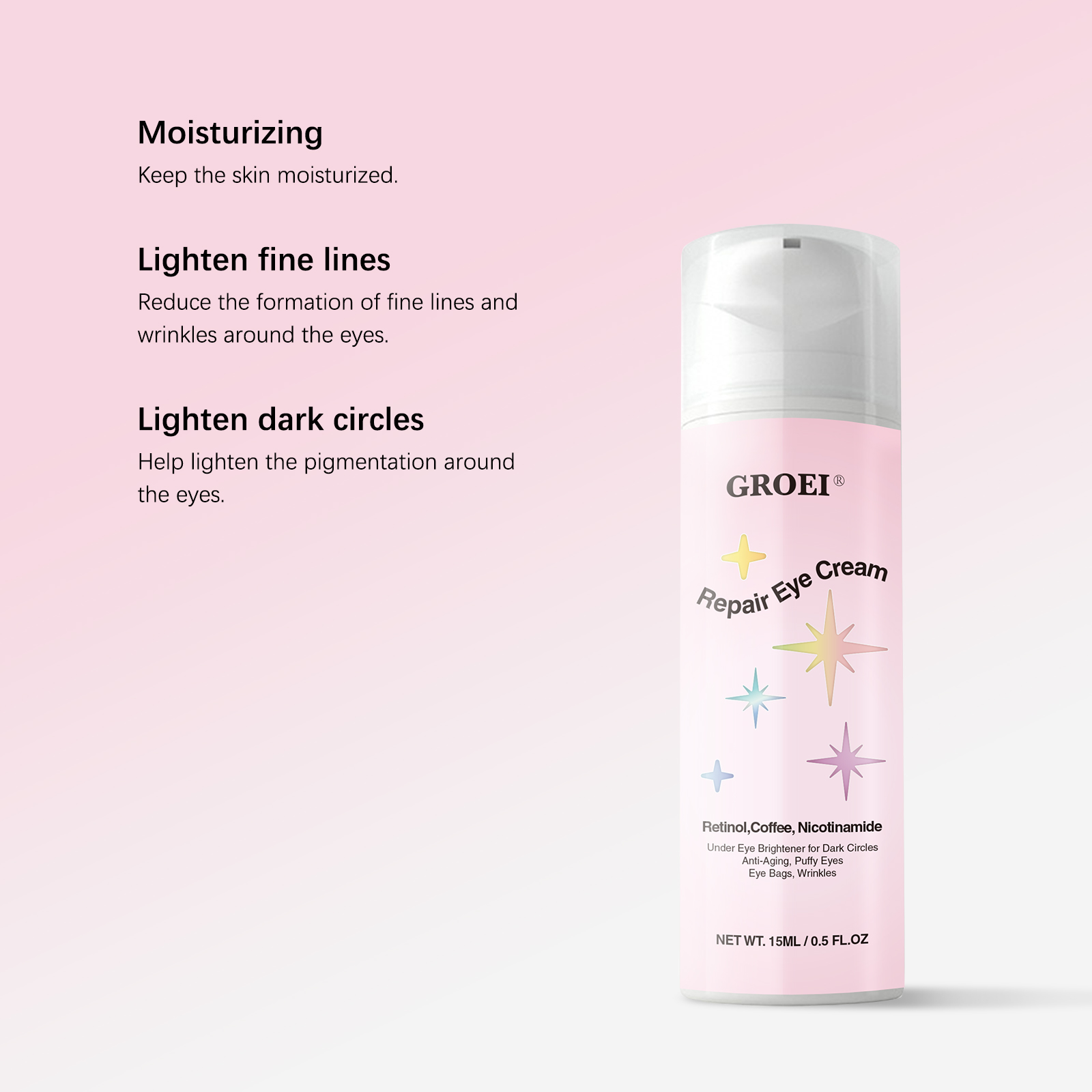 Krim Mata 15ml Retinol Kopi Ka - Caffeine Eye Serum ulasan dan harga