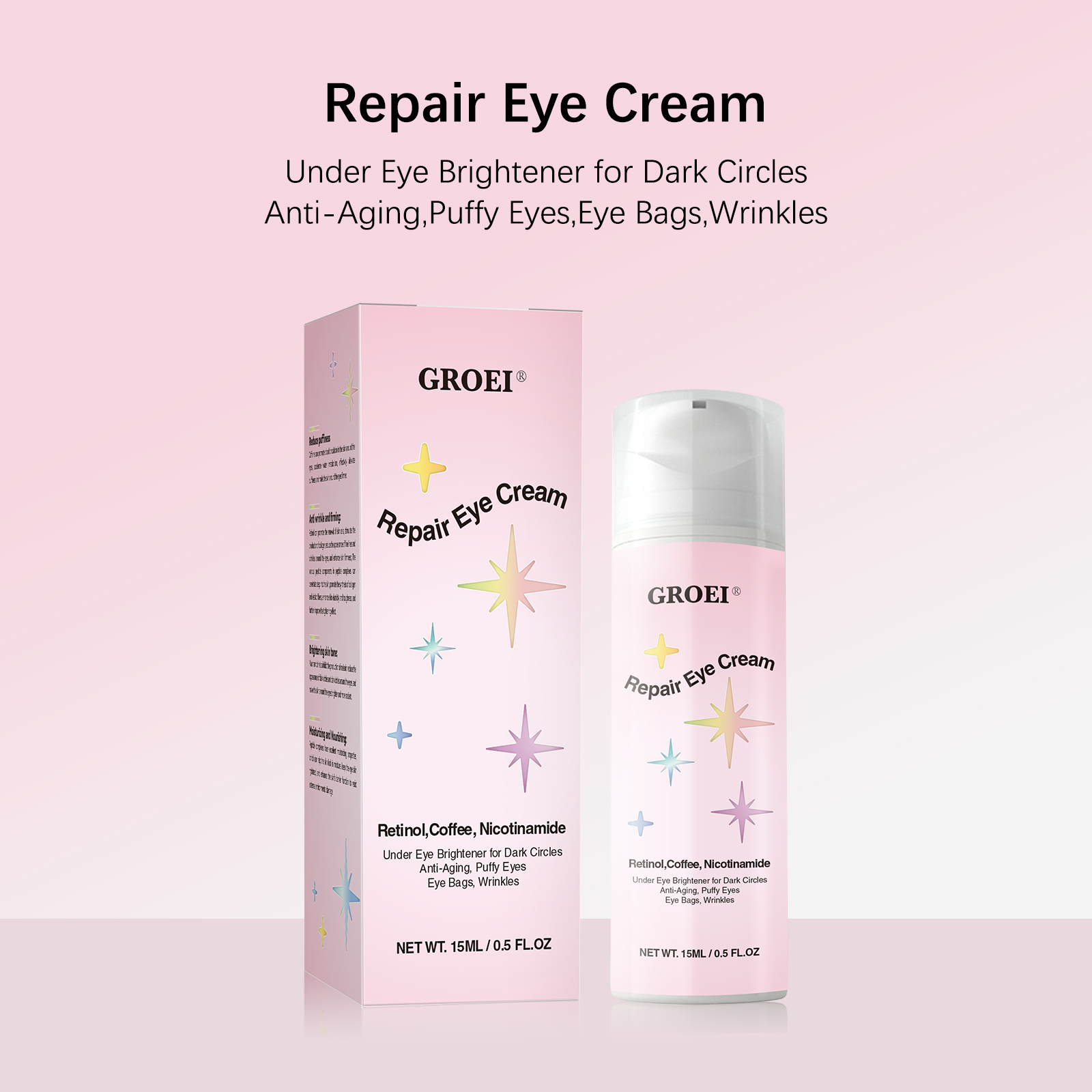 Krim Mata 15ml Retinol Kopi Ka - Caffeine Eye Serum ulasan dan harga