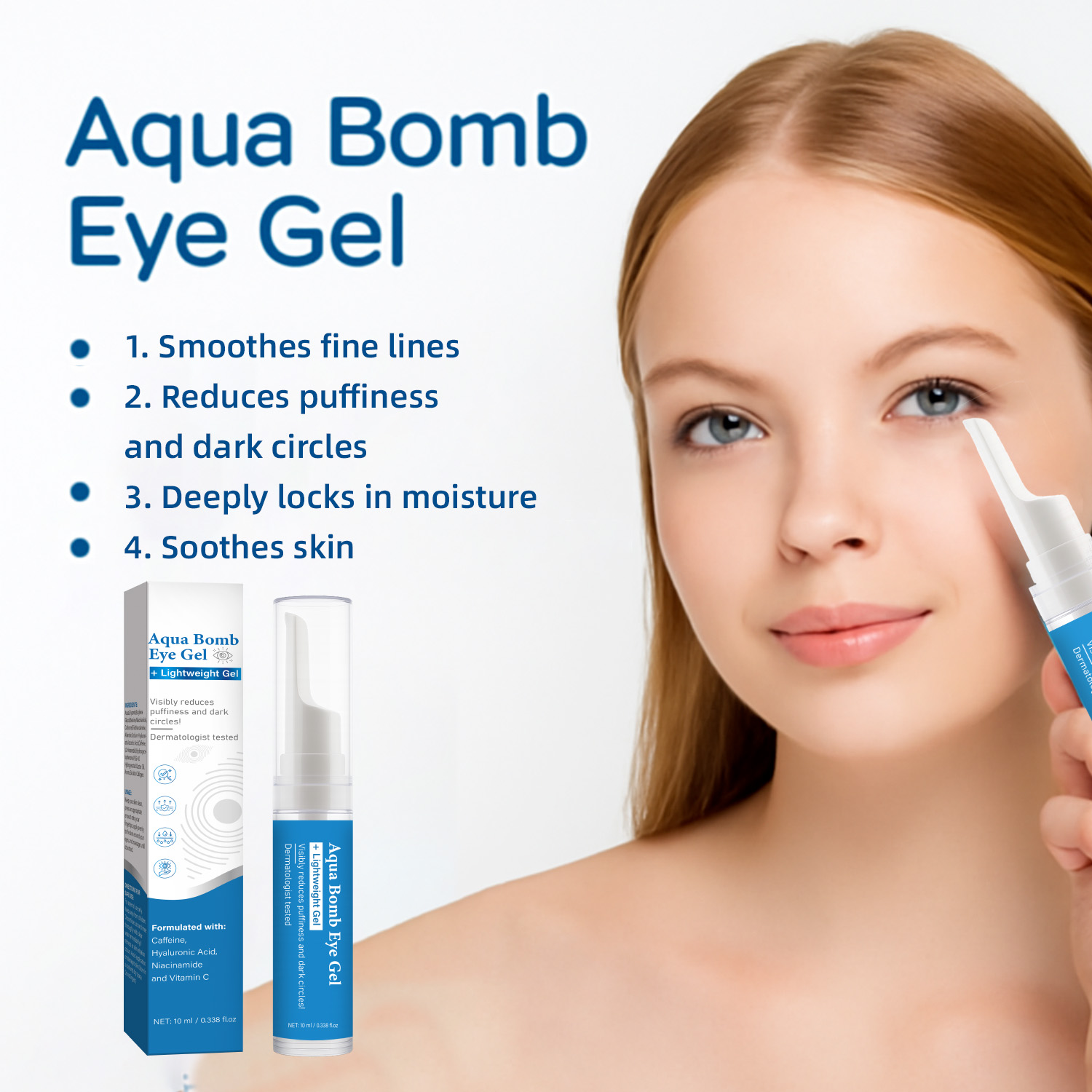 Gel Mata Aqua Cooling dengan K - Caffeine Eye Serum ulasan dan harga