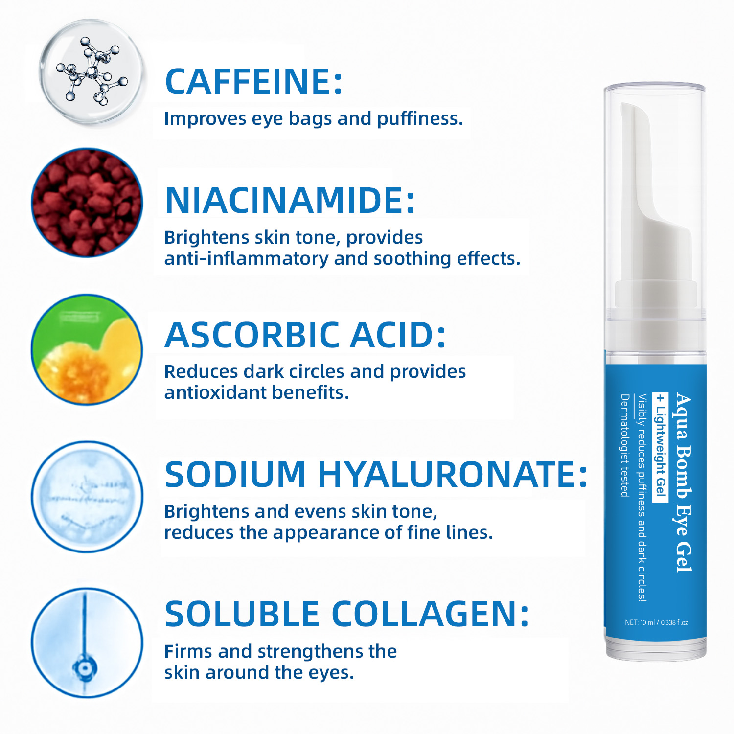 Gel Mata Aqua Cooling dengan K - Caffeine Eye Serum ulasan dan harga